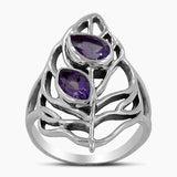 Multi Tourmaline Silver Rings