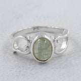 Natural Rainbow Moonstone Silver Ring