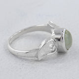 Natural Rainbow Moonstone Silver Ring