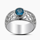 925 Sterling Silver Blue Topaz Rings