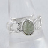 Natural Rainbow Moonstone Silver Ring