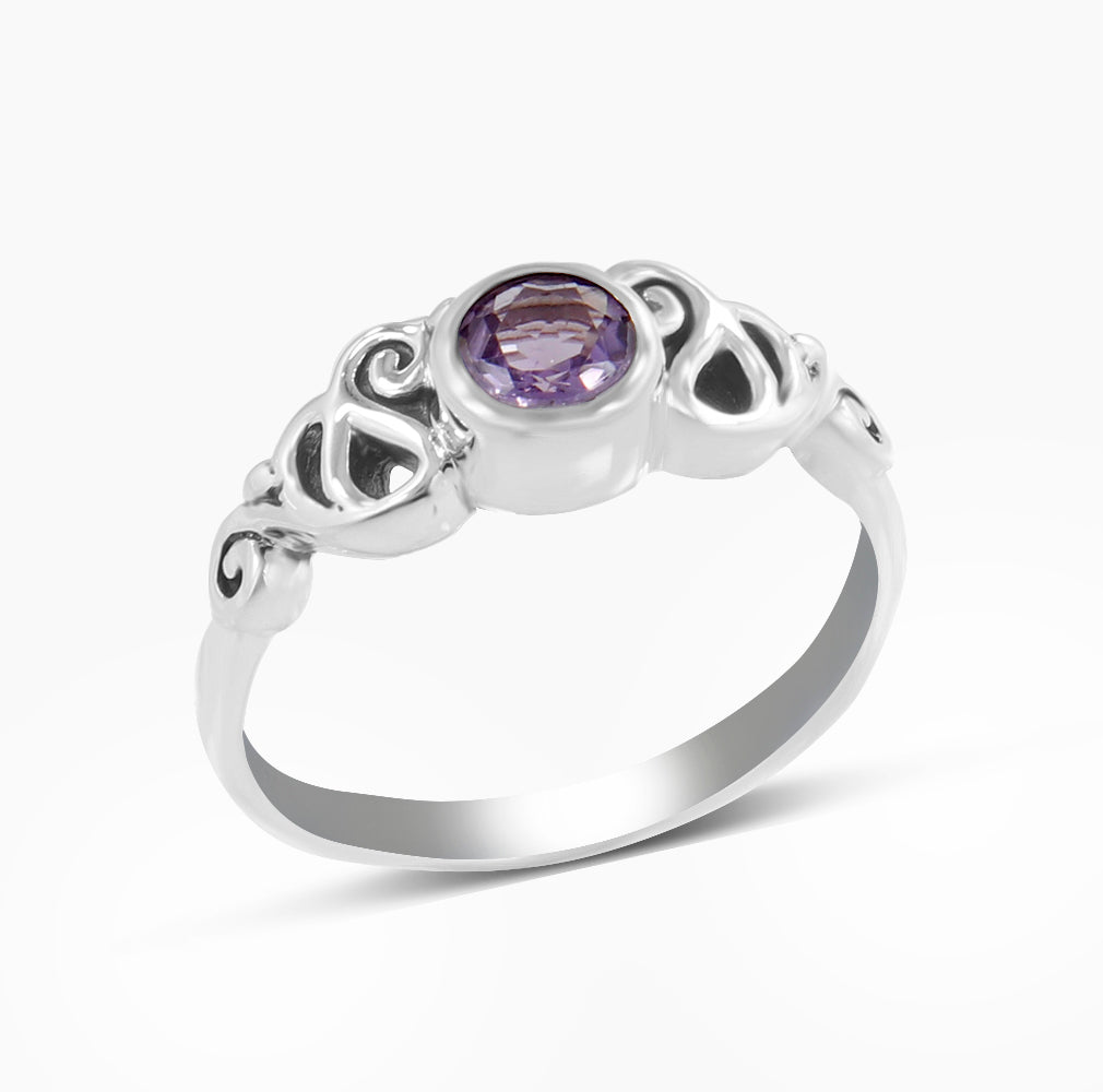 Amethyst Silver Rings