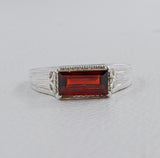 Natural Garnet Silver Ring