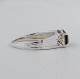 Natural Garnet Silver Ring