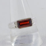 Natural Garnet Silver Ring