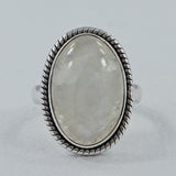 Rainbow Moonstone Silver Rings