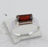 Natural Garnet Silver Ring