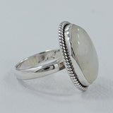 Rainbow Moonstone Silver Rings