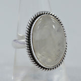 Rainbow Moonstone Silver Rings