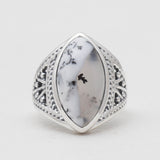 Natural Rainbow Moonstone Silver Rings