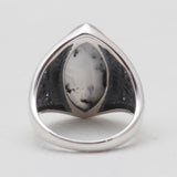 Natural Rainbow Moonstone Silver Rings