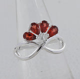 Natural Garnet Silver Ring