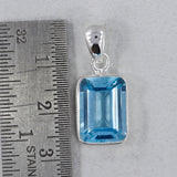 Blue Topaz 925 Sterling Silver Pendant