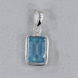 Blue Topaz 925 Sterling Silver Pendant