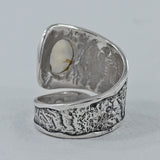 Rainbow Moonstone Silver Ring