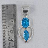 Blue Topaz 925 Sterling Silver Pendant