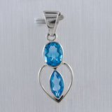 Blue Topaz 925 Sterling Silver Pendant