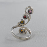 Multi Tourmaline Silver Ring