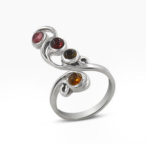 Multi Tourmaline Silver Rings