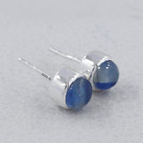 Tanzanite Cabochon Studs Silver Earring