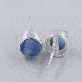 Tanzanite Cabochon Studs Silver Earring