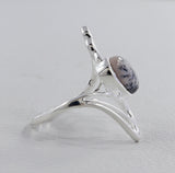 Natural Dendritic Opal Silver Ring