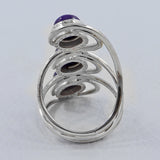 Natural Rainbow Moonstone Silver Ring