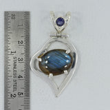 Raw Amethyst Gemstone Solid Silver Pendant