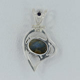 Raw Amethyst Gemstone Silver Pendant