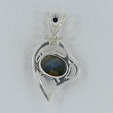 Raw Amethyst Gemstone Solid Silver Pendant