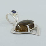 Raw Amethyst Gemstone Silver Pendant