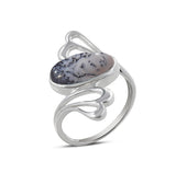 Natural Dendritic Opal Silver Ring