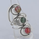 Natural Rainbow Moonstone Silver Ring