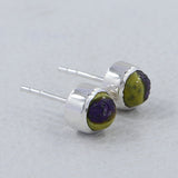 Tanzanite Cabochon Studs Silver Earring