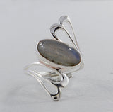 Natural Dendritic Opal Silver Ring