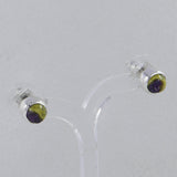 Tanzanite Cabochon Studs Silver Earring