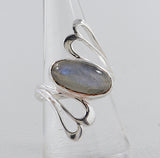 Natural Dendritic Opal Silver Ring