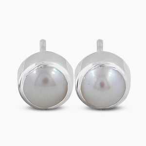 Pearl Silver Studs Earrings