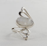 Natural Dendritic Opal Silver Ring