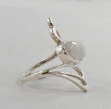 Natural Dendritic Opal Silver Ring