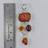 925 Silver Fanta Garnet Pendants