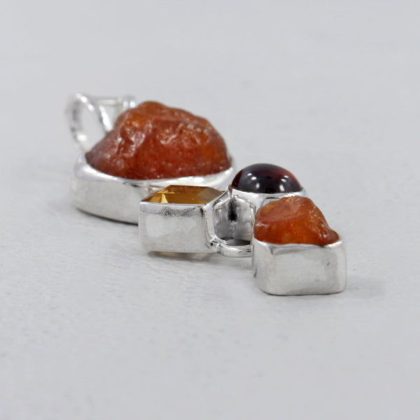 925 Silver Fanta Garnet Pendants