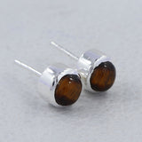 Tanzanite Cabochon Studs Silver Earring