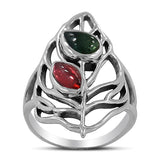 Multi Tourmaline Silver Ring