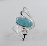 Natural Dendritic Opal Silver Ring