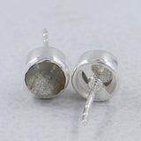 Tanzanite Cabochon Studs Silver Earring