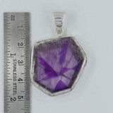 Amethyst Crystal Quartz Silver Pendant