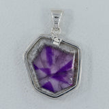 Amethyst Crystal Quartz Silver Pendant