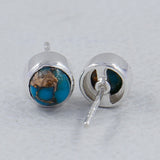 Tanzanite Cabochon Studs Silver Earring