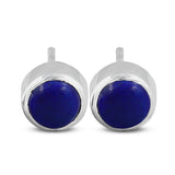 Tanzanite Cabochon Studs Silver Earring